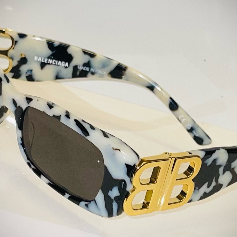 Balenciaga Dynasty rectangle (zebra or animal print) sunglasses